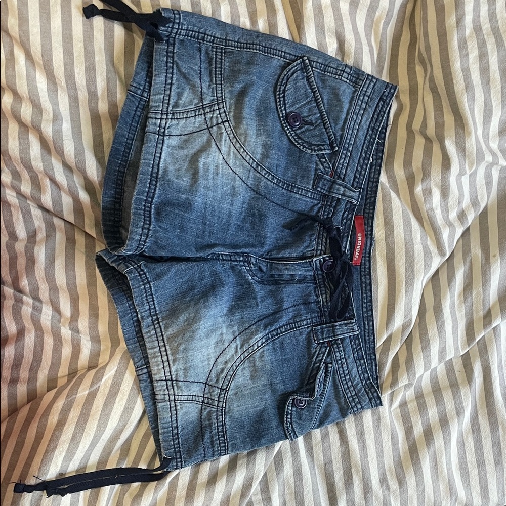 Indigo dyed UnionBay micro shorts size 5